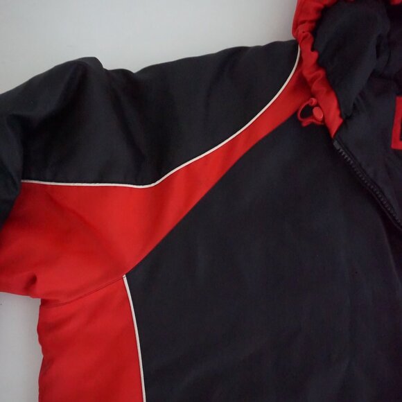 Vintage Starter Calgary Flames Black Red Hooded Jacket NHL Fanwear Sporty 2XL - Picture 8 of 12